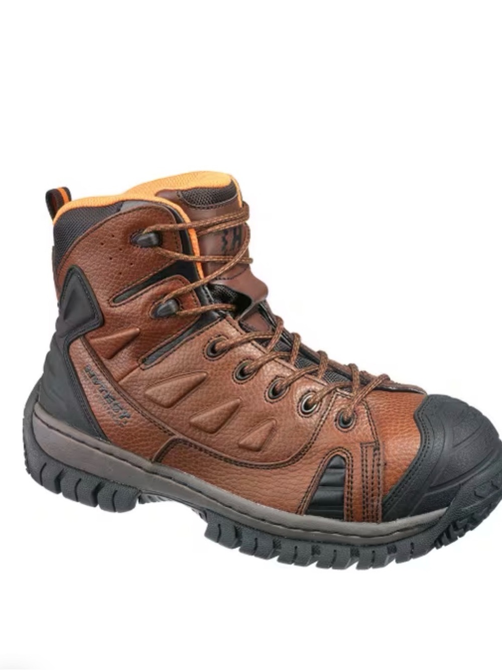 Hytest Brown Leather Orange Interior Steel Toe Lace Up Safety Boots NWOB